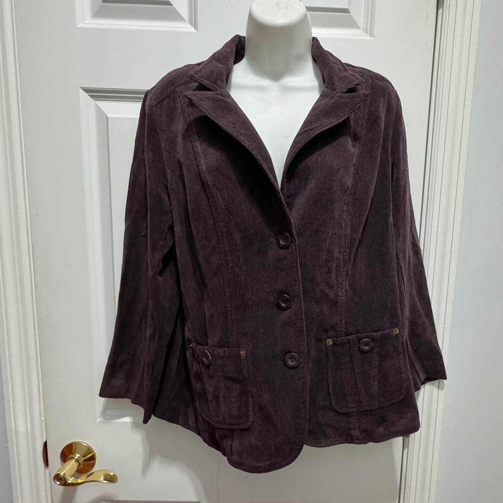 Lindor size 12p purple corduroy jacket - Picture 1 of 6